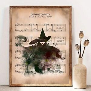 Wicked “Defying Gravity” Lyrics & Sheet Music Canvas Print Wall Art